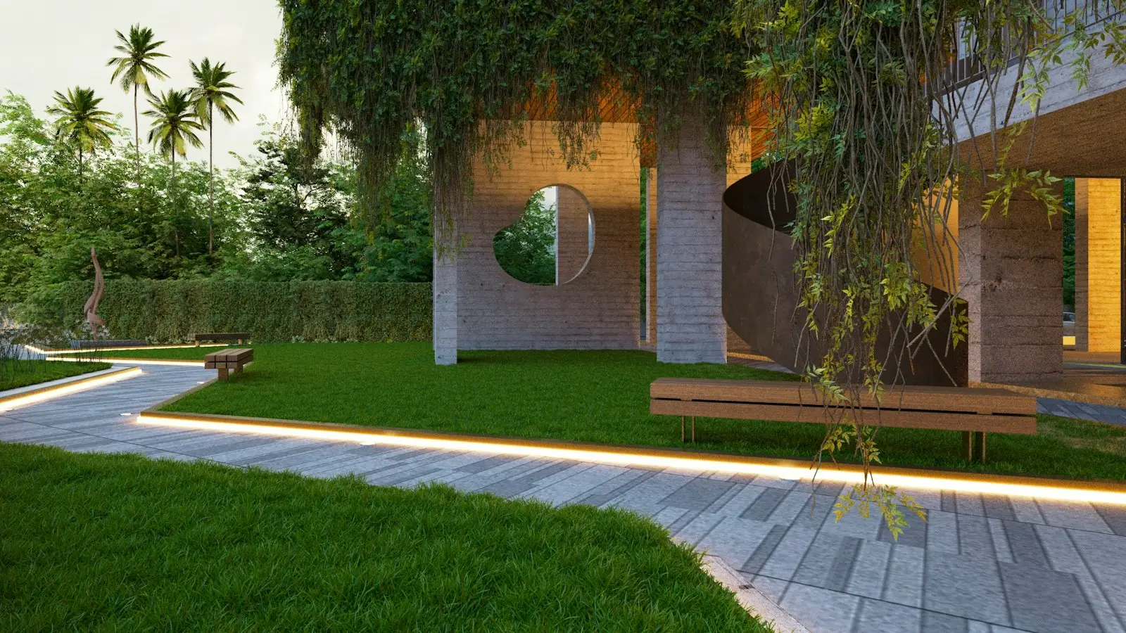 Landscape plan on a site table